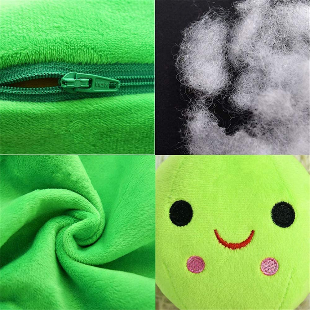 Giant Peas in a Pod Plush Toy Pea Pod Pillow Cute Pea Stuffed Toys Plant Doll Various Sizes (Green Beans,35.4''/90Cm)