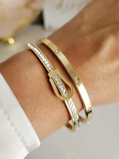 Gold Belt Bangle