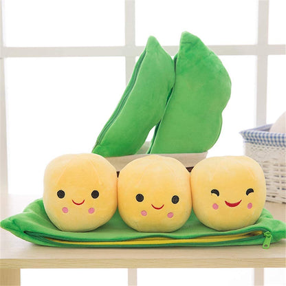 Giant Peas in a Pod Plush Toy Pea Pod Pillow Cute Pea Stuffed Toys Plant Doll Various Sizes (Green Beans,35.4''/90Cm)