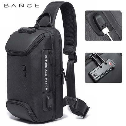 Bange Anti-Theft Technology USB Men'S Italian Chest Bag