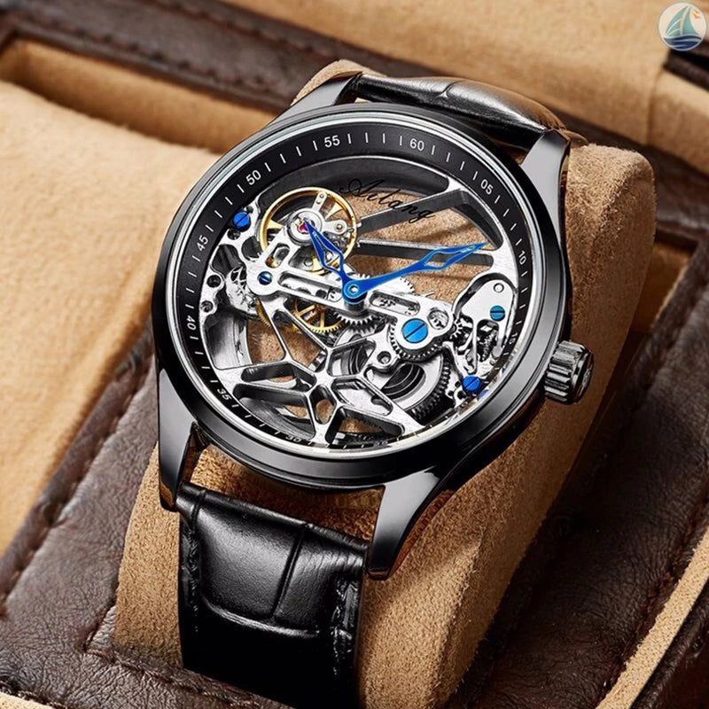 Skeleton Mechanical Mens Watches Top Brand Luxury Steampunk Transparent Hollow Automatic Watch Relogio Masculino 8625