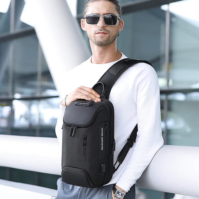 Bange Anti-Theft Technology USB Men'S Italian Chest Bag