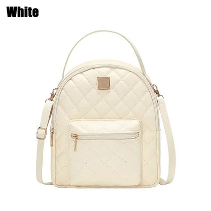 Mini Backpack Women'S Shoulder Bags Diamond Grids PU Leather Bag Fashion Small School Bags Casual Rucksack