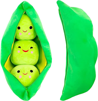 Giant Peas in a Pod Plush Toy Pea Pod Pillow Cute Pea Stuffed Toys Plant Doll Various Sizes (Green Beans,35.4''/90Cm)