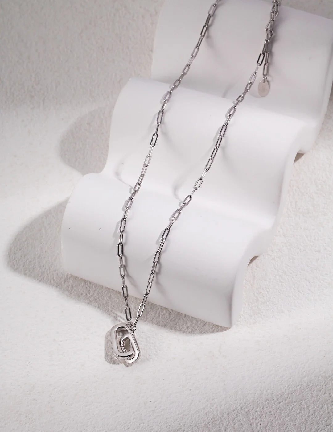 Double Oval Pendant Necklace