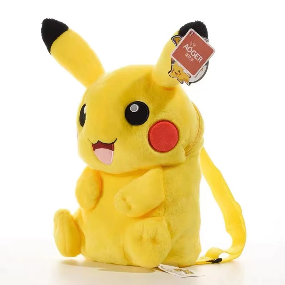 35Cm/13.77In Pokemon Qriginal Pikachu Kawaii Plush Schoolbag Toys Cute Kindergarten Cartoon Anime Schoolbag Kids Birthday Gifts