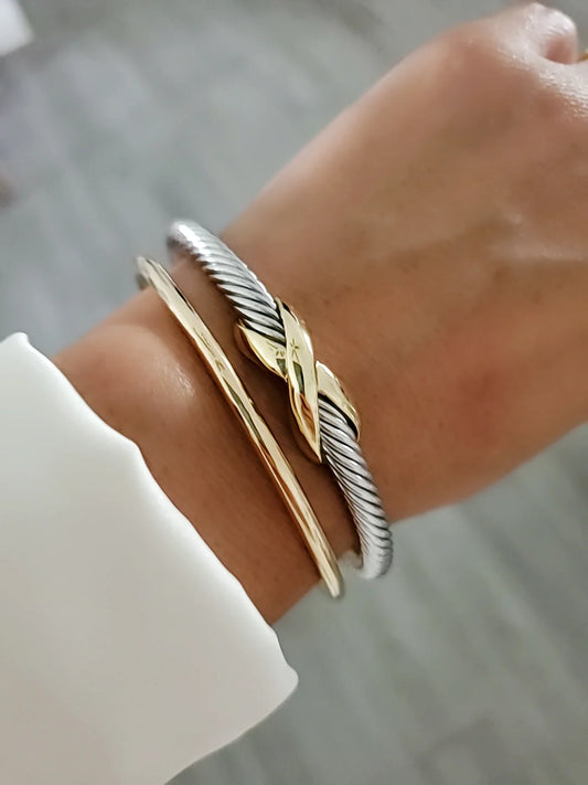 X Cable Bangle Bracelet