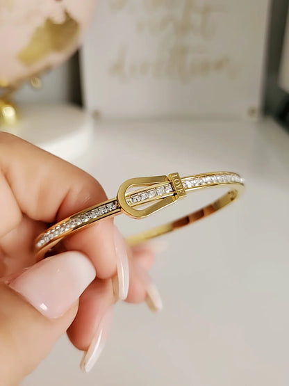 Gold Belt Bangle