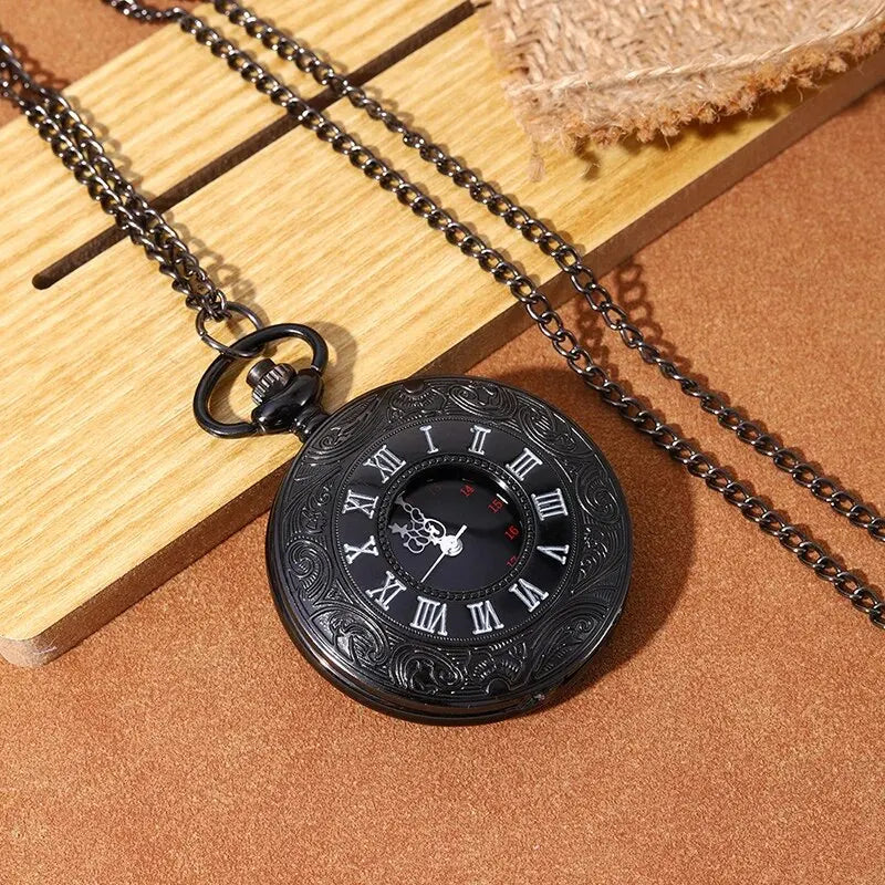 Luxury Fashion Chain Smooth Steel Polish Quartz Pocket Watch Mens Pendant Clock Chain Mens Women Leather Bracelet