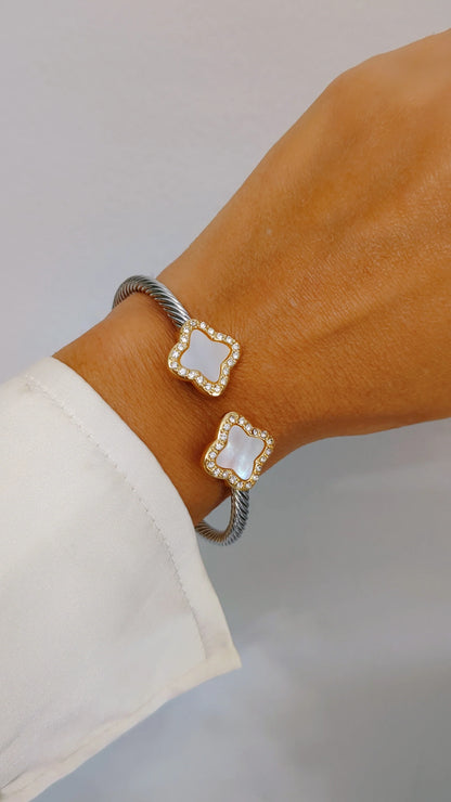 Stylish Clover Bangle: Elegant, Durable, and Hypoallergenic