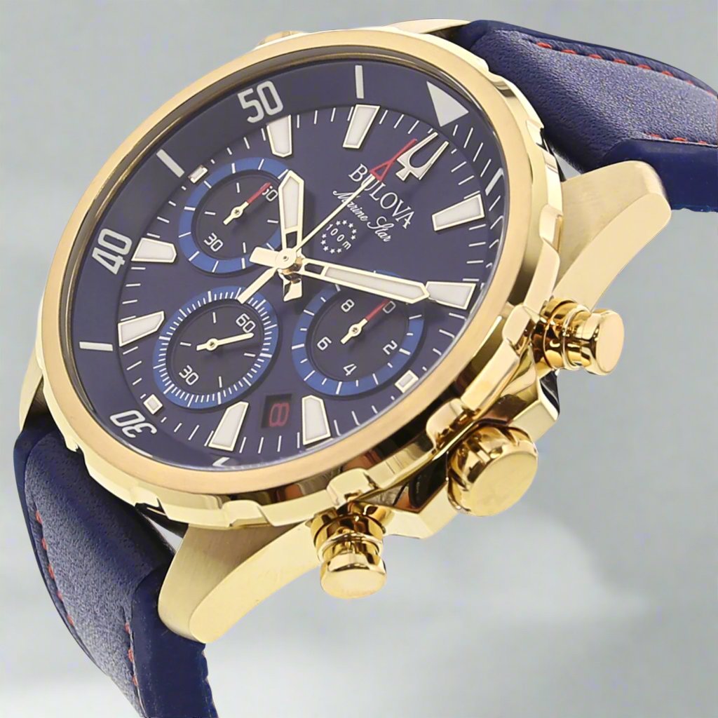 Marine Star Chronograph Blue Dial Men'S Watch 97B168