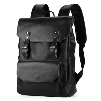 Vintage Leather Backpacks Men Fashion Luxury Hasp Men'S Backpacks Laptop Bag Student School Bag Backpack Male Shoulder Bags